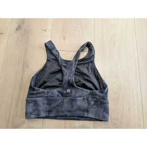 LULULEMON Diamond‎ Dye Pitch Grey Graphite Grey Wunder Train Longline Bra Size 6